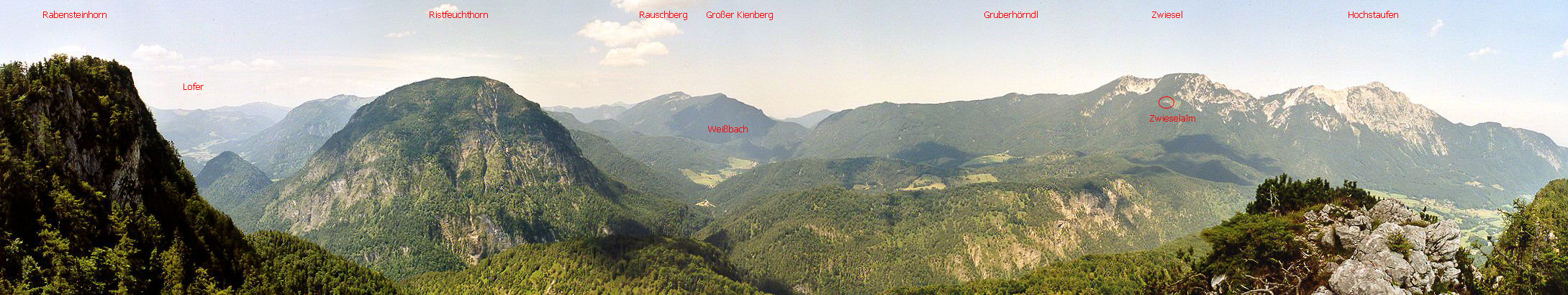 Wanderung 117 Müllnerhorn: Panorama Westliche Bergwelt