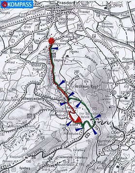 Wanderung 126 Frasdorfer Hütte: Kartenausschnitt KOMPASS Wanderkarte Nr. 10 - Chiemsee - Simssee, M:1:50000
