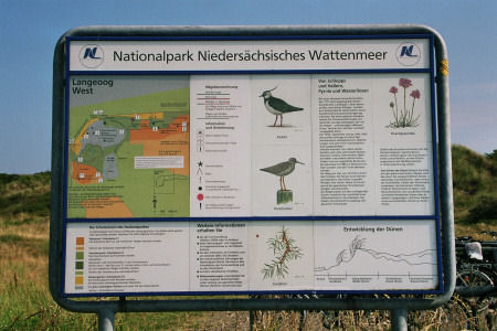 Langeoog Inselwanderung: Infotafel Nationalpark Niedersächsisches Wattenmeer