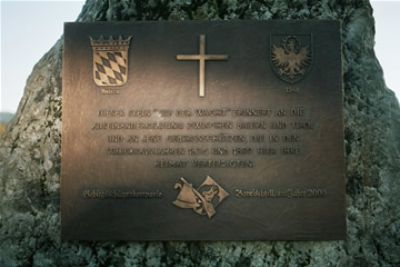 Wanderung 121 Seebergkopf: Inschrift auf dem Gedenkstein