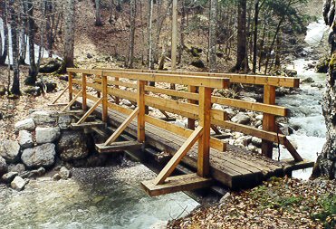 Wanderung 115 Staubfall (Heutal): Die Holzbrücke über den Fischbach