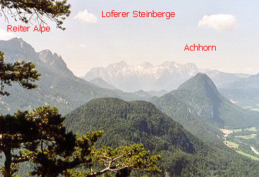 Wanderung 117 Müllnerhorn: Frontalblick zu den Loferer Steinbergen