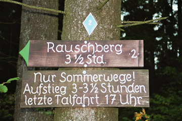 Wanderung 118 Rauschberg: Wegweiser am Waldrand