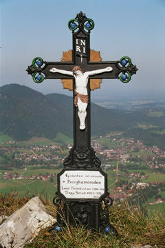 Wanderung 118 Rauschberg: Kreuz am Aussichtspunkt