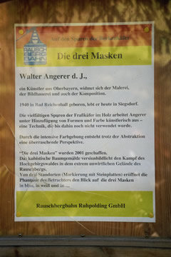 Wanderung 118 Rauschberg: Informationsschild "Drei Masken"