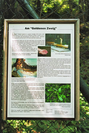 Wanderung 123 Fuderheustein: Hinweisschild am "Goldenen Zweig"