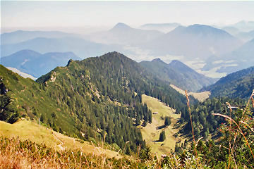 Wanderung 124 Hochfelln: Rückblick Aufstieg Südhang