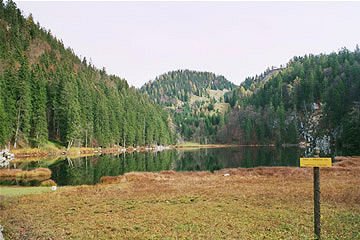 Wanderung 125 Taubenseehütte: Taubensee in Herbstruhe