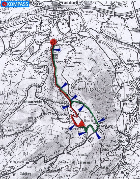 Wanderung 126 Frasdorfer Htte: Karte mit hoher Auflösung - KOMPASS Wanderkarte Nr. 10 Chiemsee - Simssee, M: 1:50000