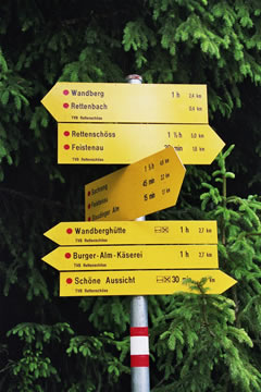 Wanderung 127 Wandberg: Abzweigung nach Faistenau