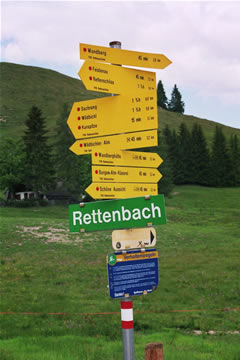 Wanderung 127 Wandberg: Abzweigung Rettenbachalm
