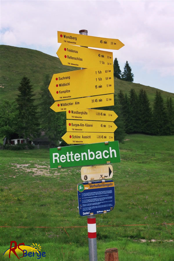 Tour 127 Wandberg: Abzweigung Rettenbachalm