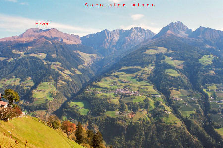 Wanderung 129 Vernuer: Herrlicher Blick zu den Sarntaler Alpen mit Hirzer