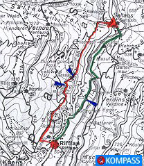 Wanderung 131 Saltaus: Kartenausschnitt KOMPASS Wanderkarte Nr. 53 - Meran/Merano, M:1:50000