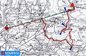 Wanderung 132 Hirzer: Kartenausschnitt KOMPASS Wanderkarte Nr. 53 - Meran/Merano, M:1:50000