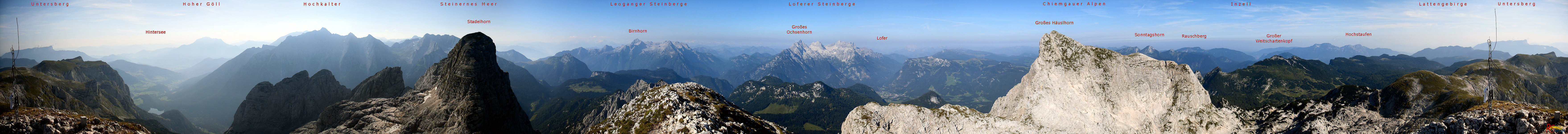 Wanderung Reiter Alpe Reiter Alm in den Berchtesgadener Alpen: 360 Grad Panorama am Gipfel des Wagendrischelhornes 