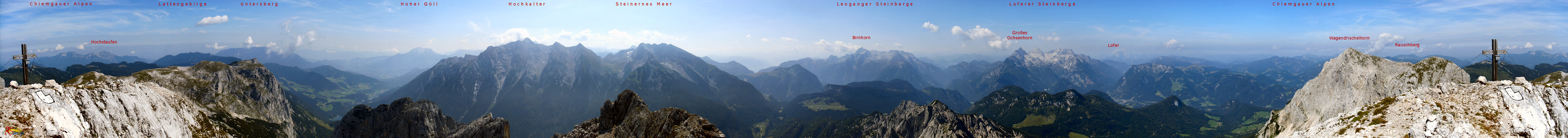 Wanderung Reiter Alpe Reiter Alm in den Berchtesgadener Alpen: 360 Grad Panorama am Gipfel des Stadelhornes