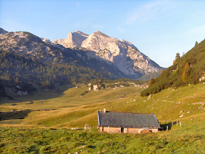 Wanderung Reiter Alpe Reiter Alm im Berchtesgadener Land: Blick zu den Häuslhörnern