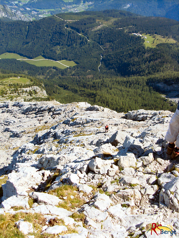 Wanderung Watzmann im Berchtesgadener Land: Rückblick Aufstiegsweg