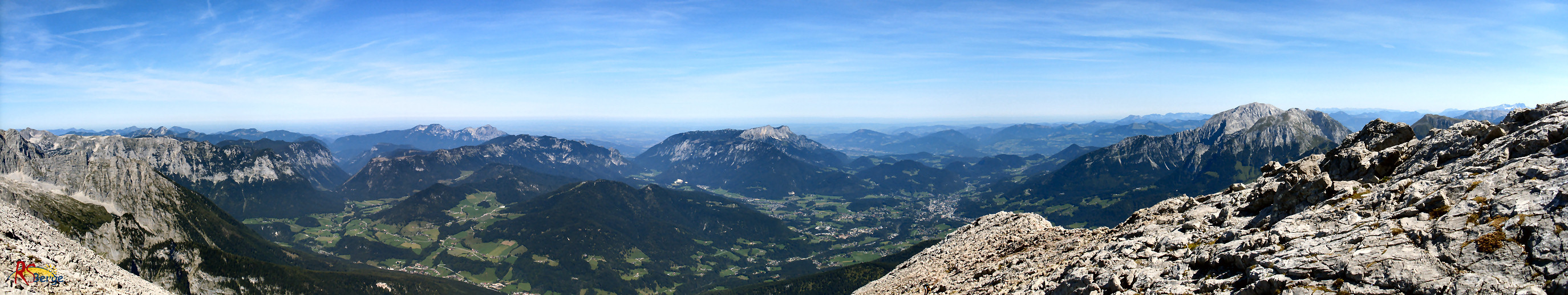 Wanderung Watzmann in den Berchtesgadener Alpen: Panorama beim Aufstieg zum Hocheck