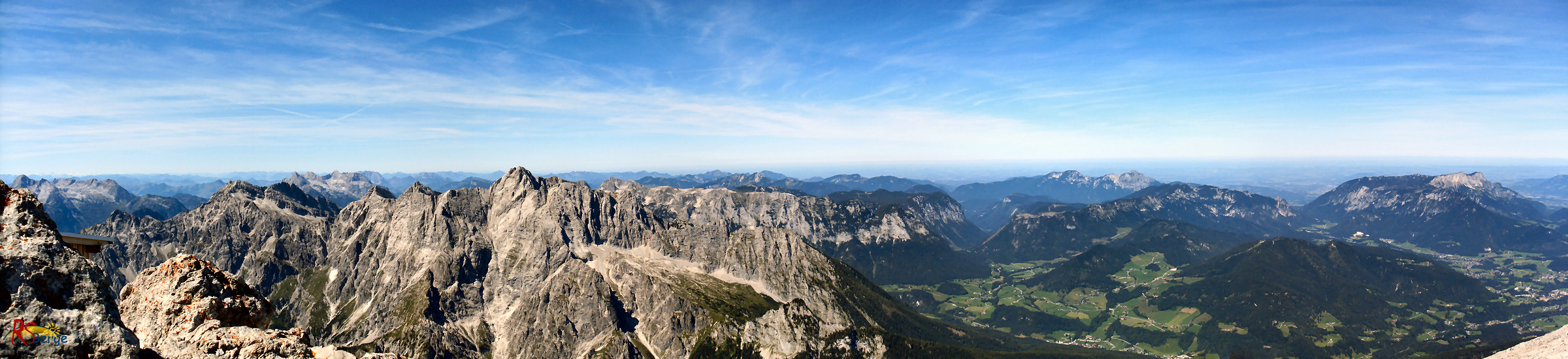 Wanderung Watzmann in den Berchtesgadener Alpen: Panorama 2 am Hocheck