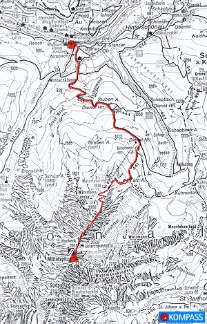 Kartenausschnitt! (KOMPASS Wanderkarte Nr. 14, Berchtesgadener Land - Chiemgauer Alpen, M: 1:50000)